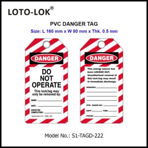 PVC DANGER TAGS, LENGTH 160mm.